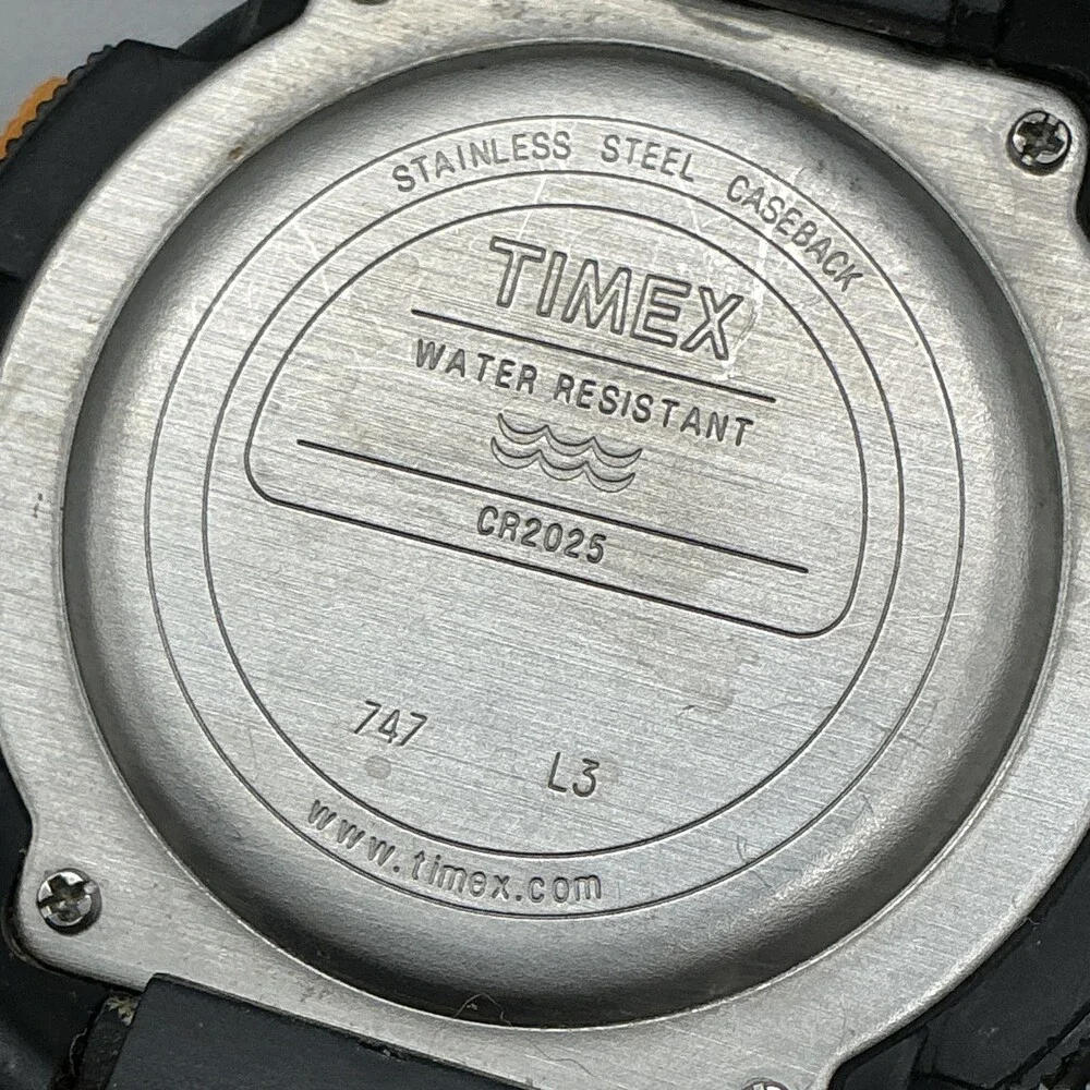 VIntage Timex Reef Gear Mens Watch 43mm Green Digital Black Compass Strap Alarm